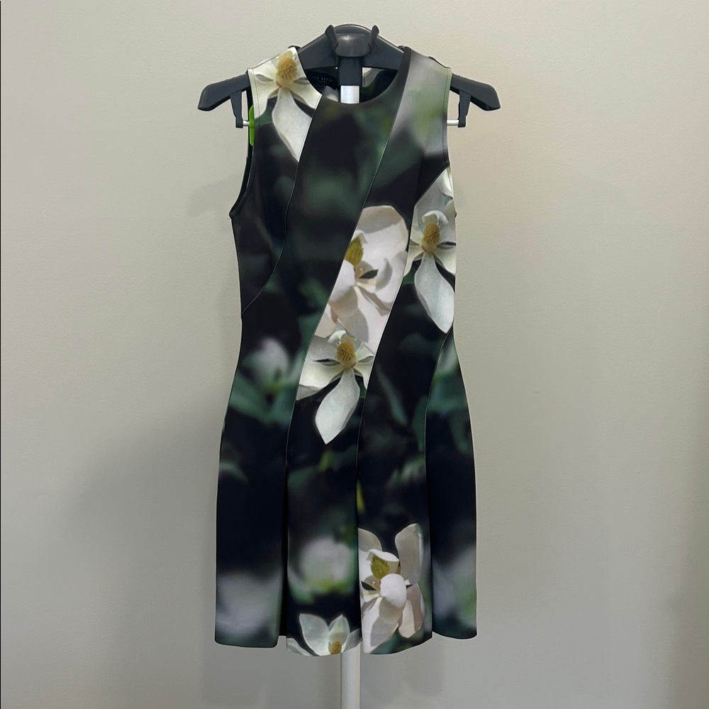 Ted Baker London Black and White Floral Mini Dress